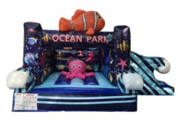 Cheap Large ocean underwater deep sea themed bouncing castles with slide for carnivals, parties, birthdays, celebrations, family days and events rent or hire