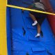 Inflatable ultra sdual slide 2rock wall singapore sports obstacle challenge rock climbing carnival wiz school physical games and activities