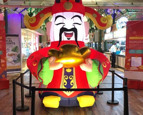 god of fortune god of wealth 财神爷 Chinese god of Luck air dancer rental Singapore