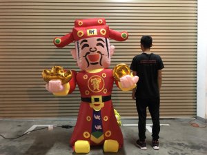 inflatable god of fortune C God of Wealth 财神爷 Chinese God of Luck 2m H air dancer rental singapore