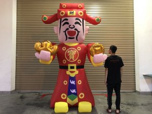 inflatable god of fortune C God of Wealth 财神爷 Chinese God of Luck 3m H air dancer rental singapore