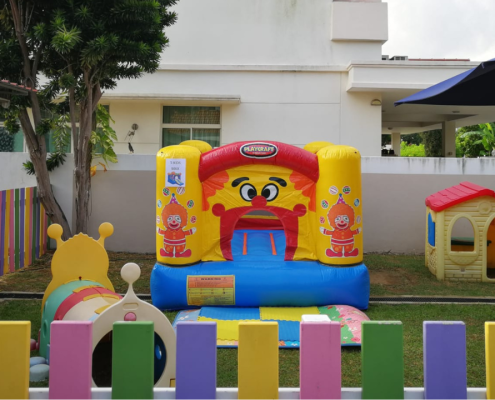 Jester bouncy castle, clown theme