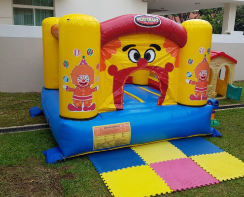 Jester bouncy castle, clown theme