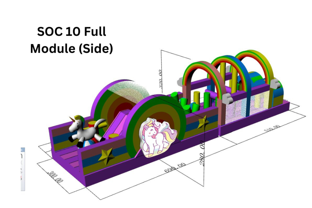 SOC 10 Full Module (Side) Inflatable Sports Obstacle Challenge Course Mega Bouncy Castle for adults and children rental singapore