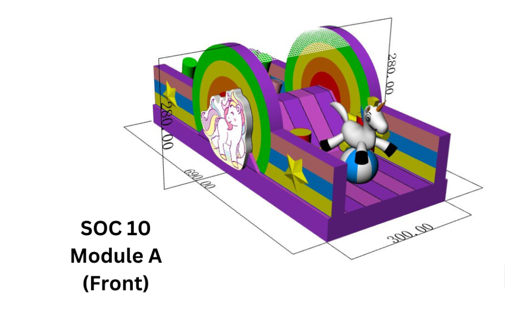 SOC 10 Module A (Front) Inflatable Sports Obstacle Challenge Course Mega Bouncy Castle for adults and children rental singapore