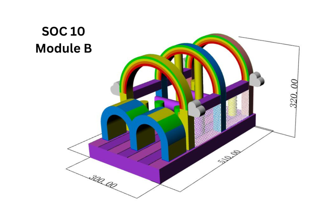 SOC 10 Module B 2 Inflatable Sports Obstacle Challenge Course Mega Bouncy Castle for adults and children rental singapore