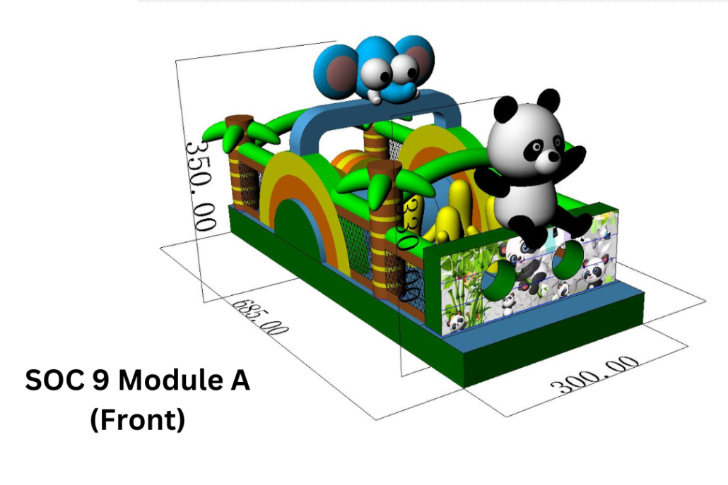 SOC 9 Module A (Front) Inflatable Sports Obstacle Challenge Course Mega Bouncy Castle for adults and children rental singapore