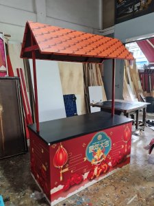 Custom print push cart with vibrant branding, ideal for events and trade shows