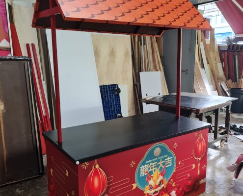 Custom print push cart with vibrant branding, ideal for events and trade shows