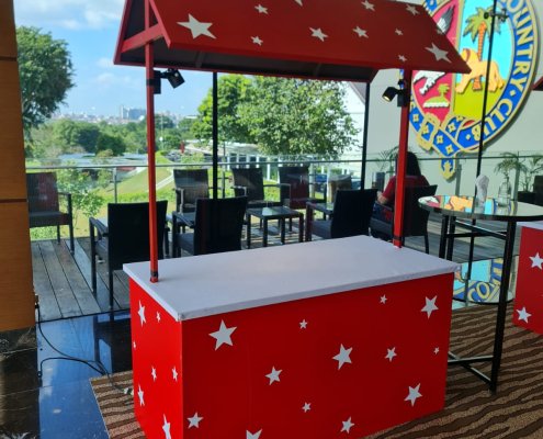 Custom print push cart with vibrant branding, ideal for events and trade shows