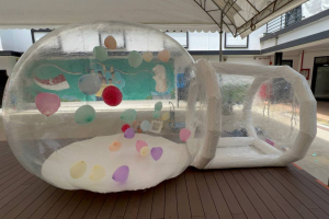 Inflatable bubble dome filled with balloons at Sembawang RC, Singapore