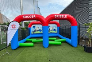 Soccer dribble interactive game at Rainforest Sportshub, Singapore.