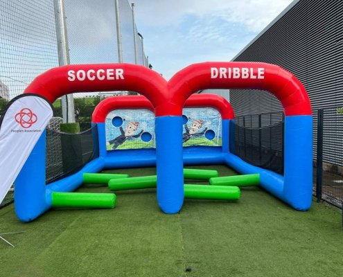 Soccer dribble interactive game at Rainforest Sportshub, Singapore.