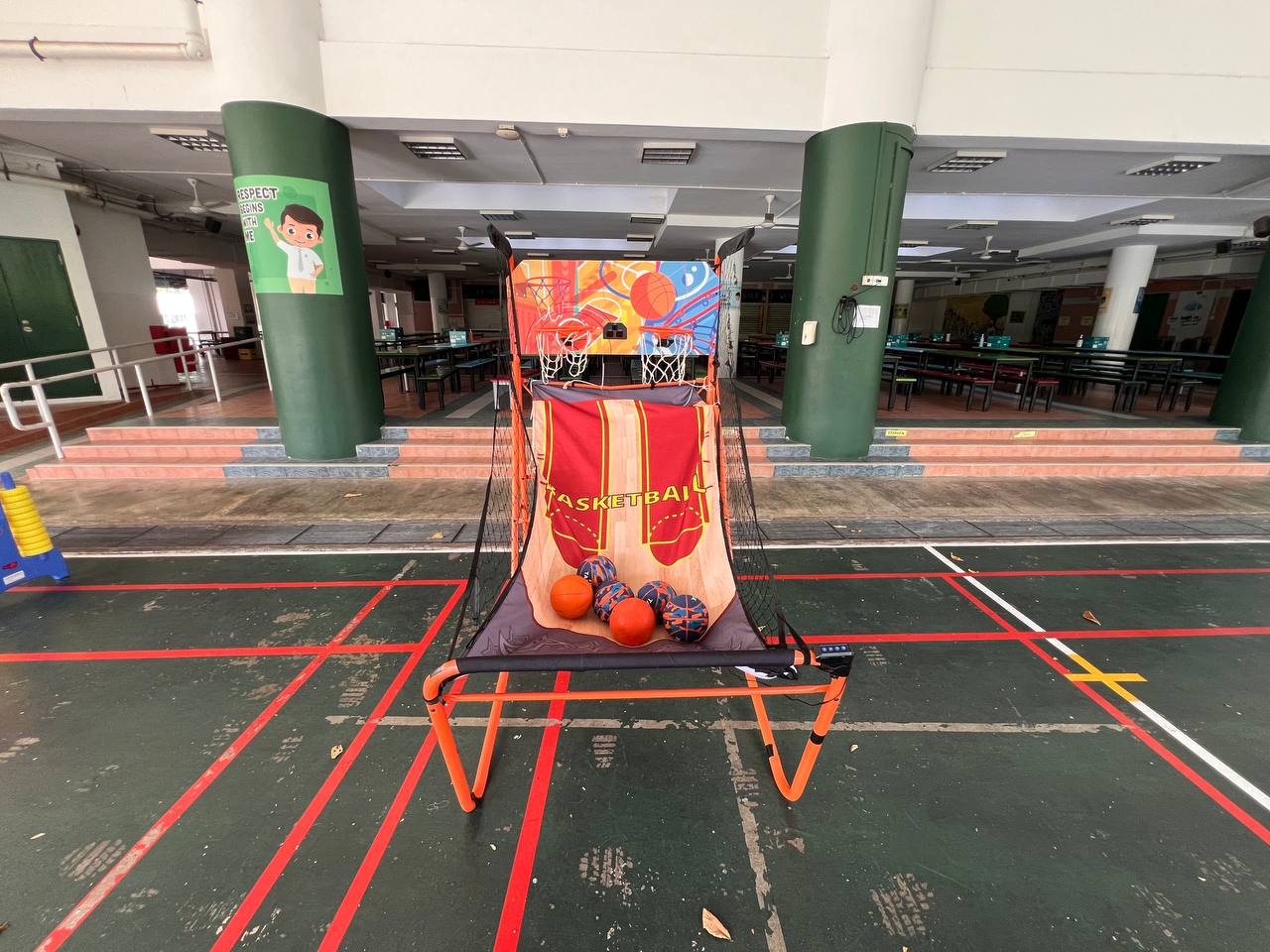 Twin-hoop basketball challenge perfect for duels and quick matches – located in Essex, Singapore.