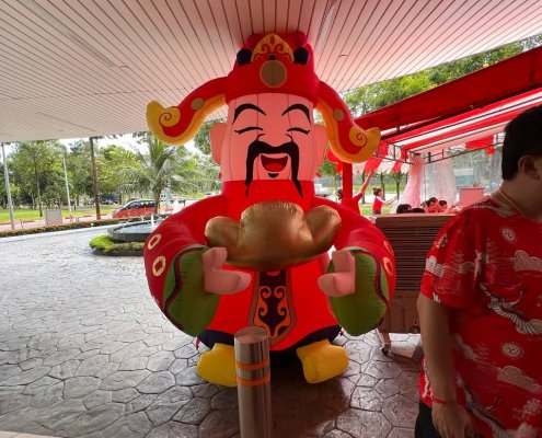God of Fortune inflatable display at Woodlands Height, Singapore