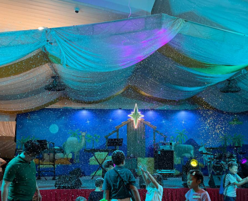 Snow Machine setup at Faith Methodist Church, Singapore