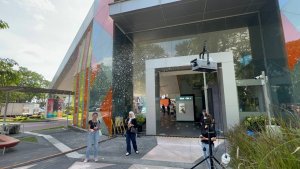 Snow Machine setup at Science Centre Singapore Main Entrance