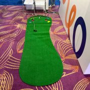 Big Foot Golf Putting Mat set up at Resort World Sentosa, Singapore, with a green surface that provides a fun and casual putting experience.