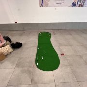 Big Foot Golf Putting Mats placed in an open space at Singapore Management University, Singapore, allowing guests to enjoy a fun and realistic golf practice activity.