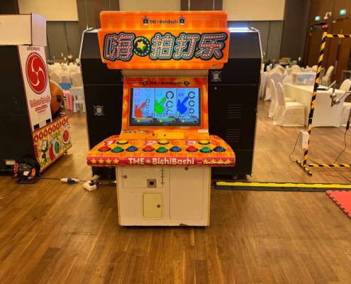 Bishi Bashi arcade game at Island Club Road, Singapore – fast-paced button-mashing fun for all ages