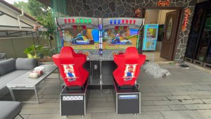 Colorful Mario Kart racing game machine at Jalan Machang, Singapore for party entertainment