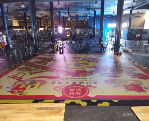Chinese New Year Floor Mural Sticker Singapore at Senja Kopitiam with festive design