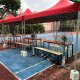 Standing fan in use at Upper Bukit Timah, Singapore, as part of the event cooling solution.