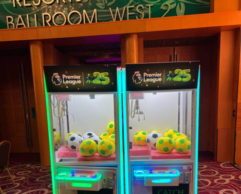 Toy catcher claw machine rental at Resort World Ballroom, Singapore for parties and events