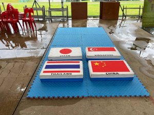 International festival themed arcade games at multicultural event in Singapore