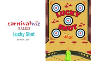 Lucky Shot game at a Chinese New Year 2026 event in Singapore, interactive skill game for corporate and community celebrations