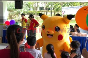 Pikachu mascot appearance at a Singapore event, character mascot entertainment for kids’ parties and family events