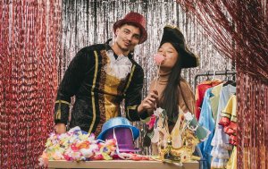 Ramadan themed photo booth with customised backdrop and instant photo prints at event