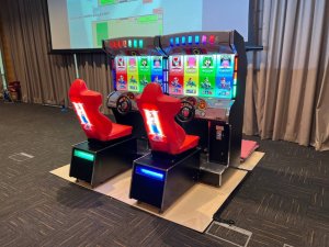 Mario Kart arcade racing machine for multiplayer gaming entertainment at corporate events in Singapore