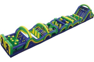 Wave inflatable obstacle challenge with modular sections for school sports day events in Singapore